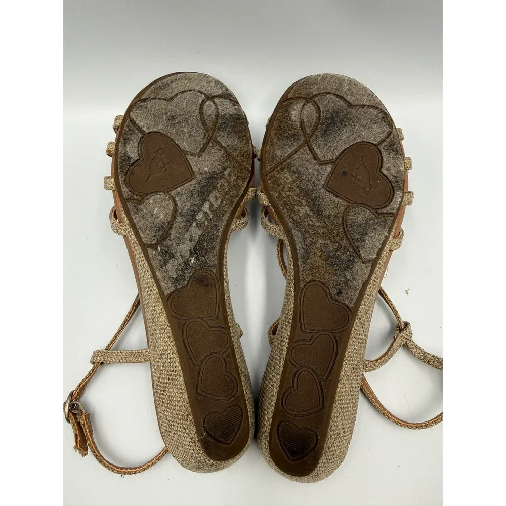 Rocket Dog Lani Wedge Sandals Womens 8 Natural‎ Hammock Weave Strappy Braided